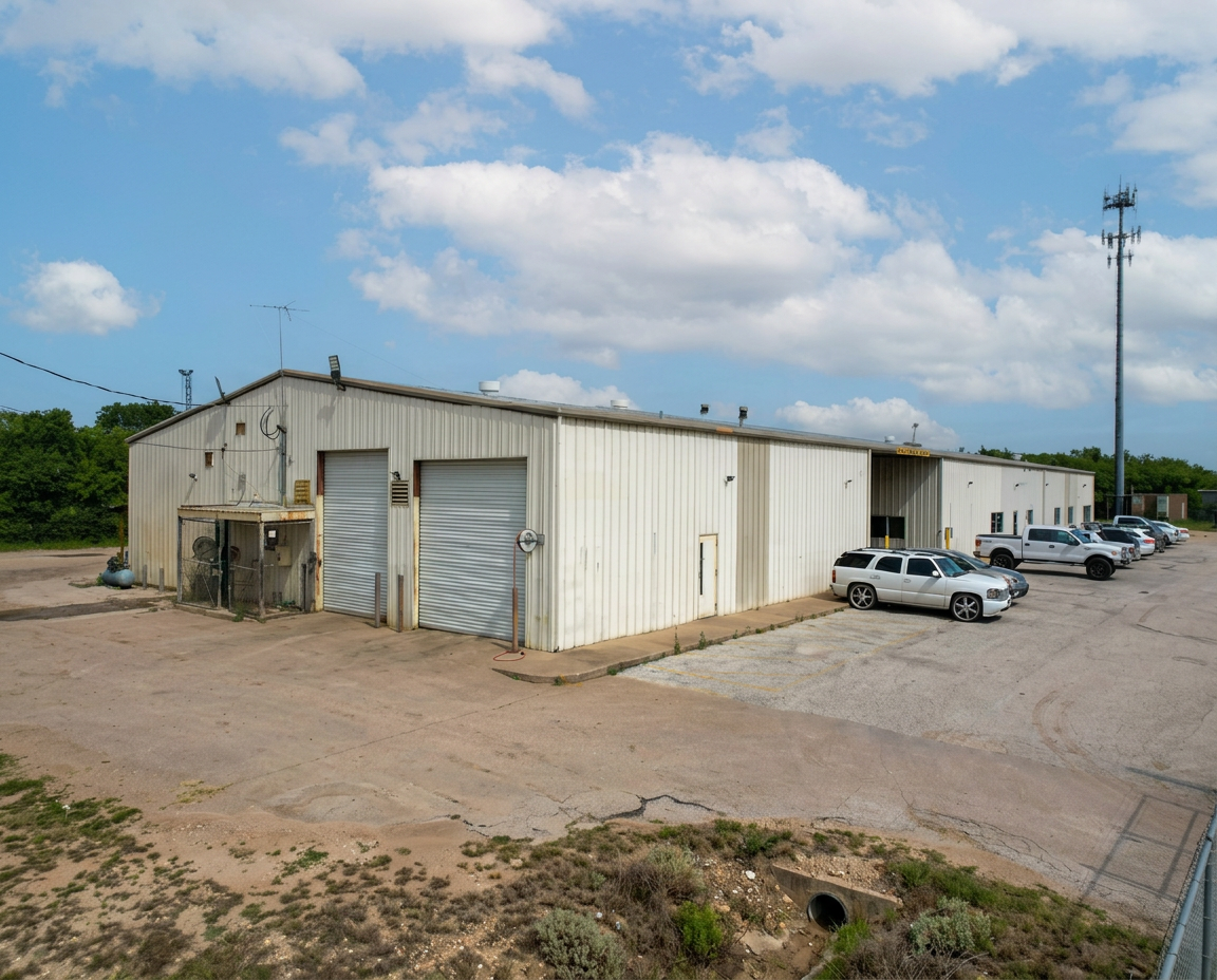 Aerial view of a modern industrial warehouse property